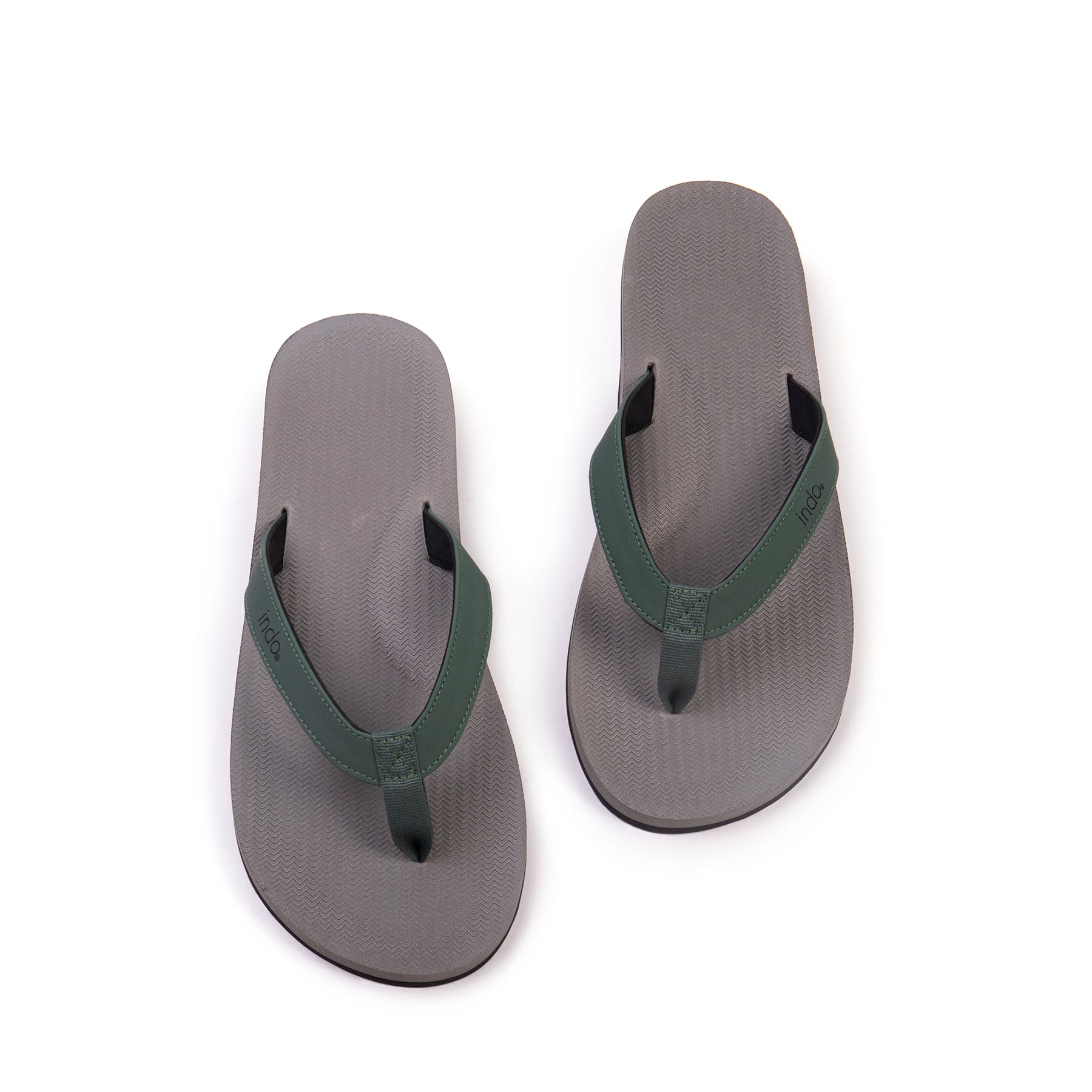 Men's Flip Flops Color Combo - Granite/Leaf