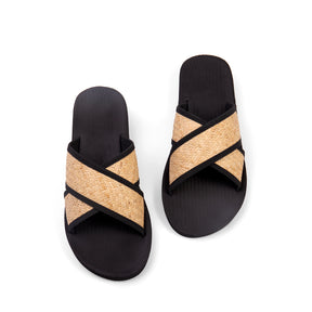 Men's Sandals Cross Weave - Black / Lumuh