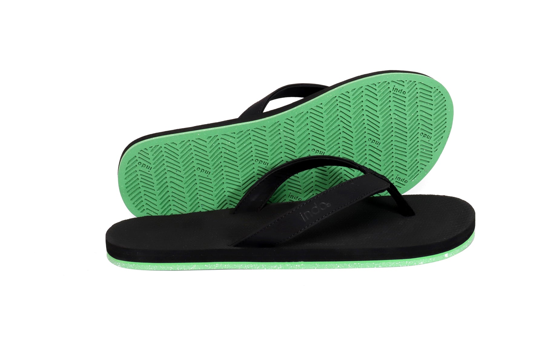 Men’s Flip Flops Sneaker Sole - Black/Lime Sole
