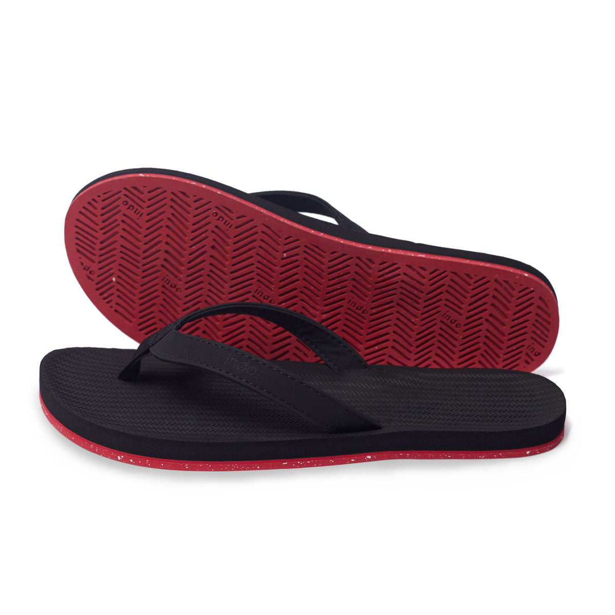 Women’s Flip Flops Sneaker Sole - Black/Red Sole