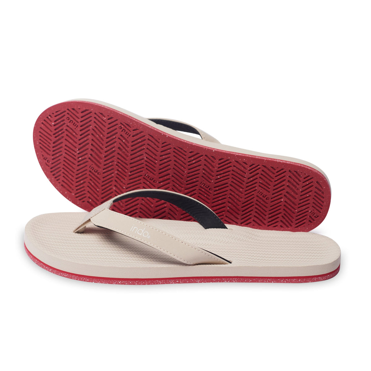 Women’s Flip Flops Sneaker Sole - Sea Salt/Red Sole