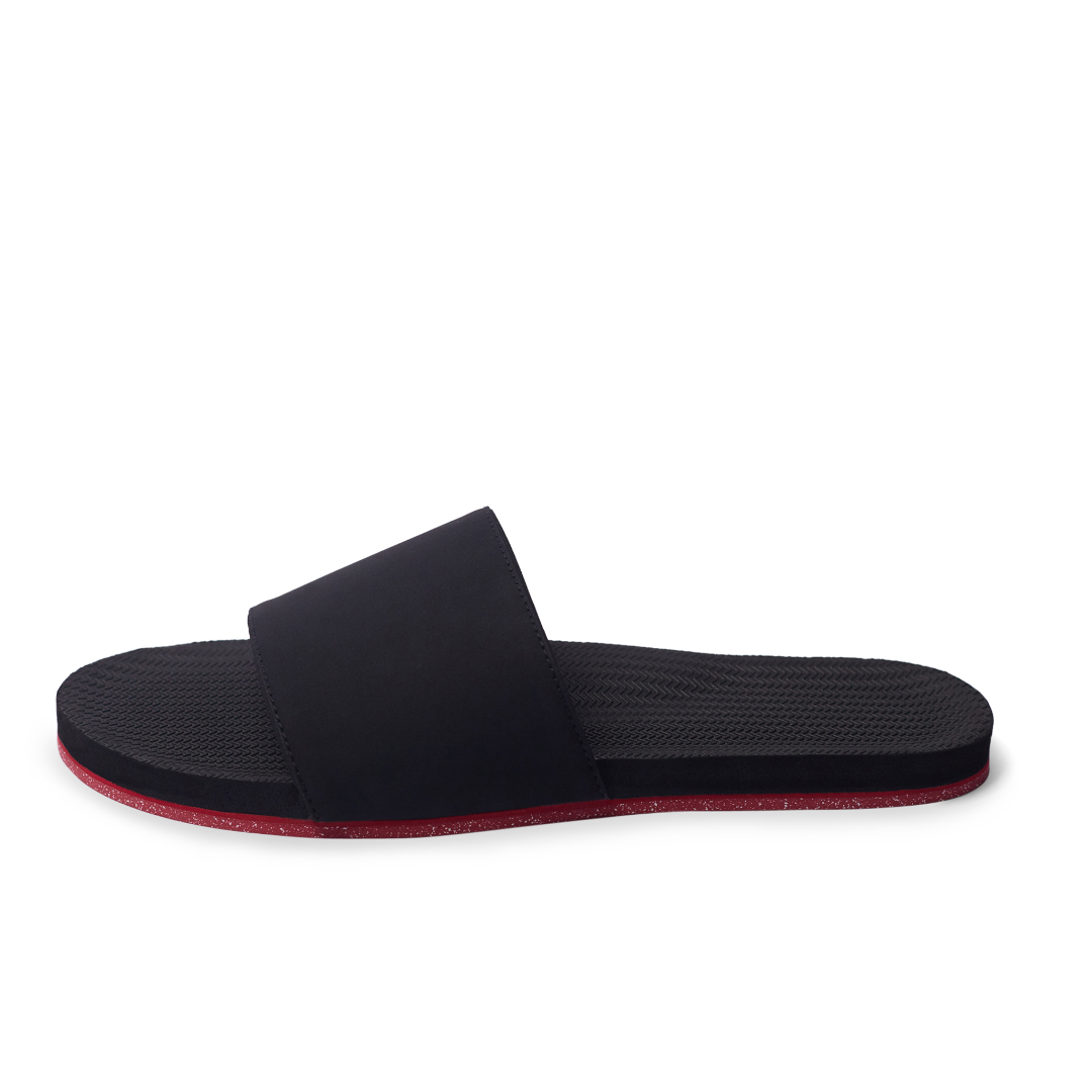 Women’s Slides Sneaker Sole - Black/Red Sole